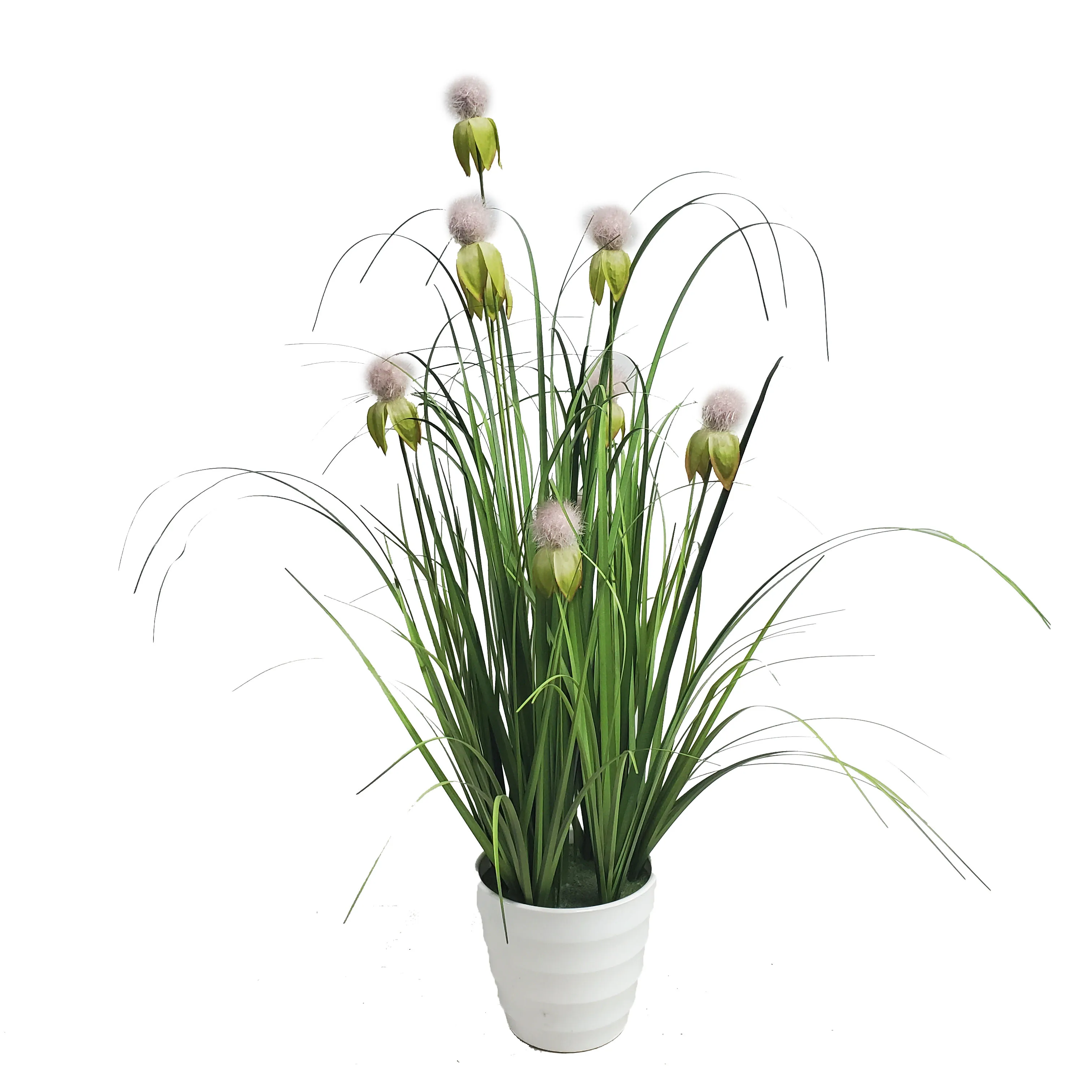 Greenery Faux Shrubs Plant Wheat Grass Pot Indoor Outdoor Decor Artificial Seven-Headed Spherical Flower Onion Grass Bonsai