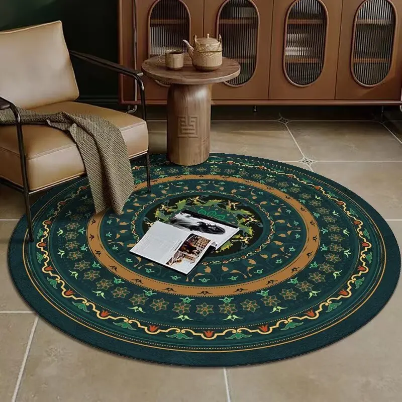 FactoryPersian Style Round Kitchen Area Rug Boho Washable Non-Slip Mat Entry Floor Carpet for Closet Bedroom Bathroom