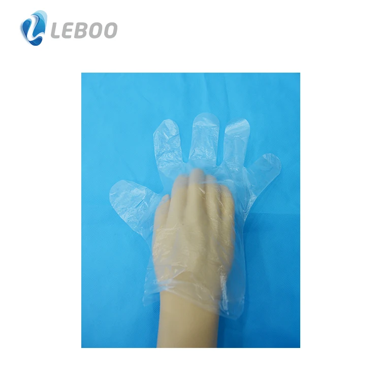 Одноразовые пищевые контактные перчатки LDPE размера L прозрачные