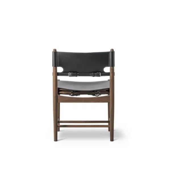 Mid Century Danish Design OAK Walnut Wood Handmade Chair Vegetable Tanned Saddle Genuine Leather Vintage Spanish Dining Chair