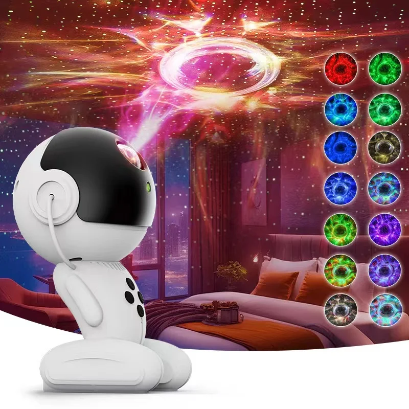 Kid Child Multi-color Robot LED Night Light Universe Galaxy Projector Light for Room Ceiling
