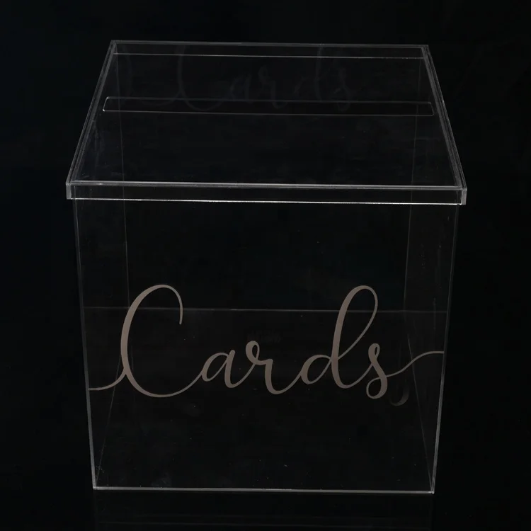 Custom acrylic wedding invitation card box wedding acrylic card box