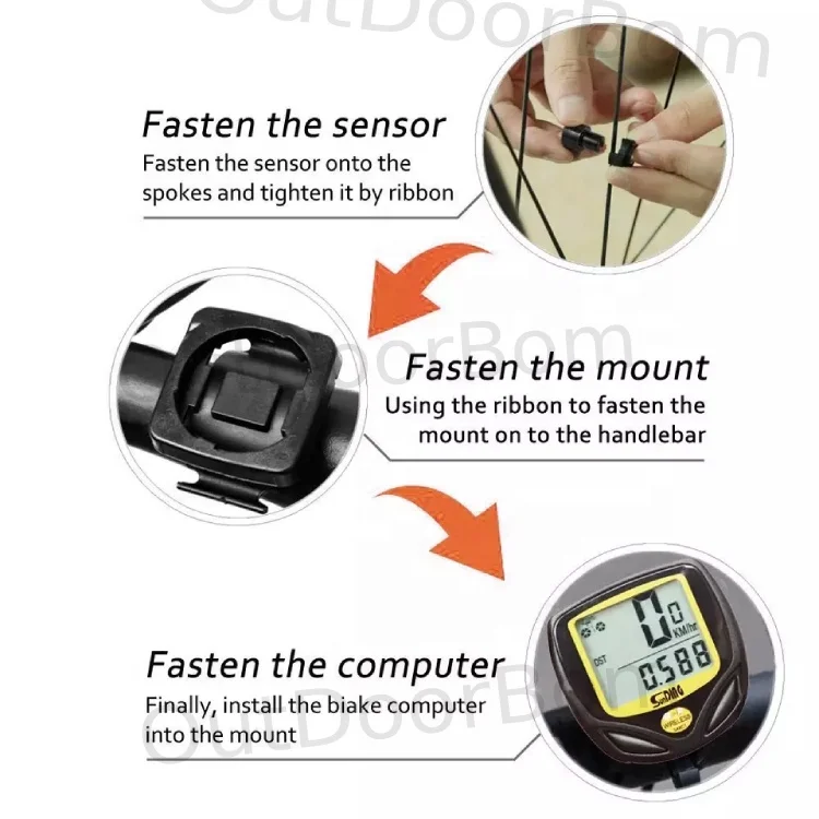 Waterproof Cycle Computer Wireless Travel Odometer Speedometer For Bicycle Cycling Computer