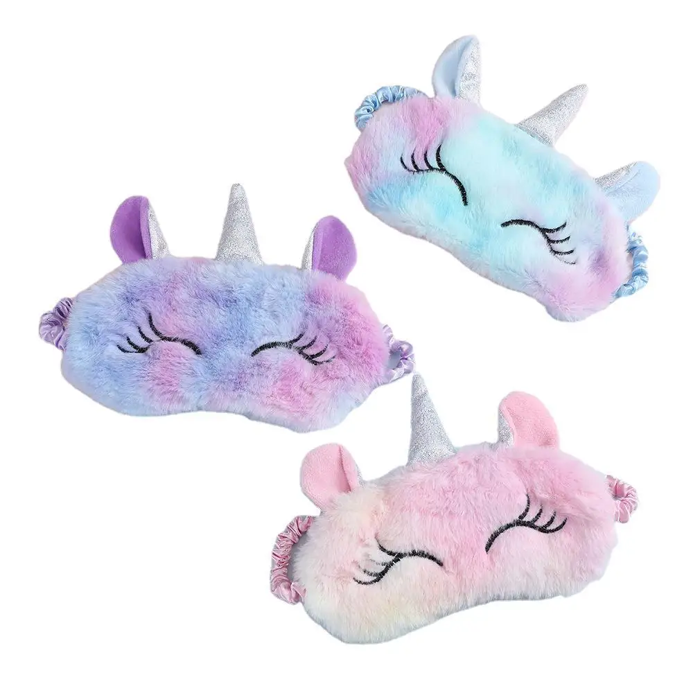 2022 Kawaii Plush Unicorn Women Shading Light Cover Sleep Travel Eye Mask Eyemask For Sleeping