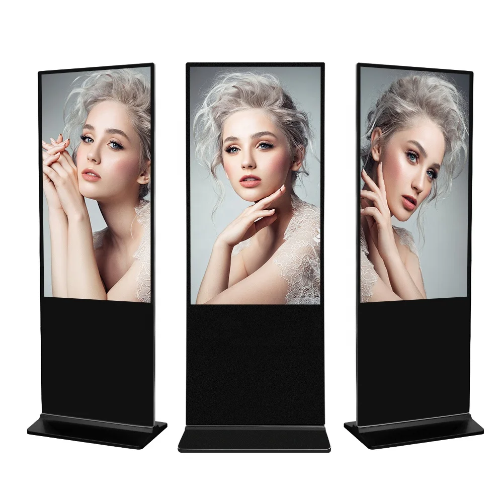 Totem indoor floor stand touch screen android lcd player advertising screen digital signage and displays
