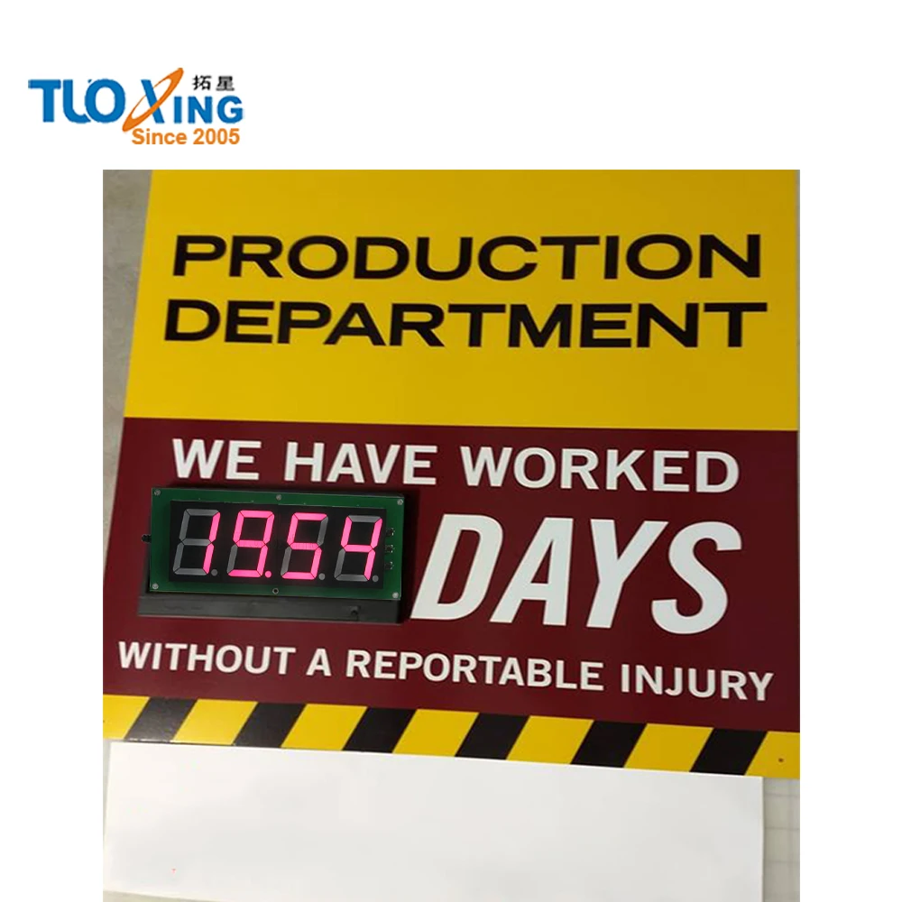 Customized safety production monitoring sign led safety scoreboard