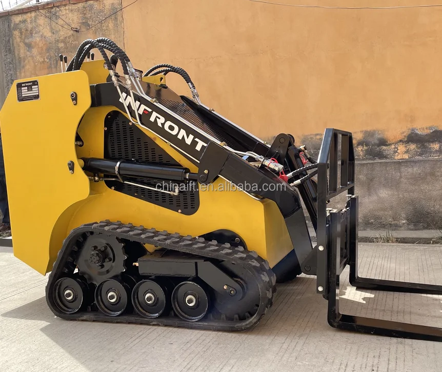 23hp Mini Digger Rubber Tracked Mini Skid Steer Loader with Bucket Auger