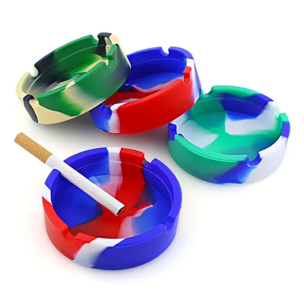Silicone ashtray portable smoke creative home ins wind easy to clean luminous white fluorescent smoke cup