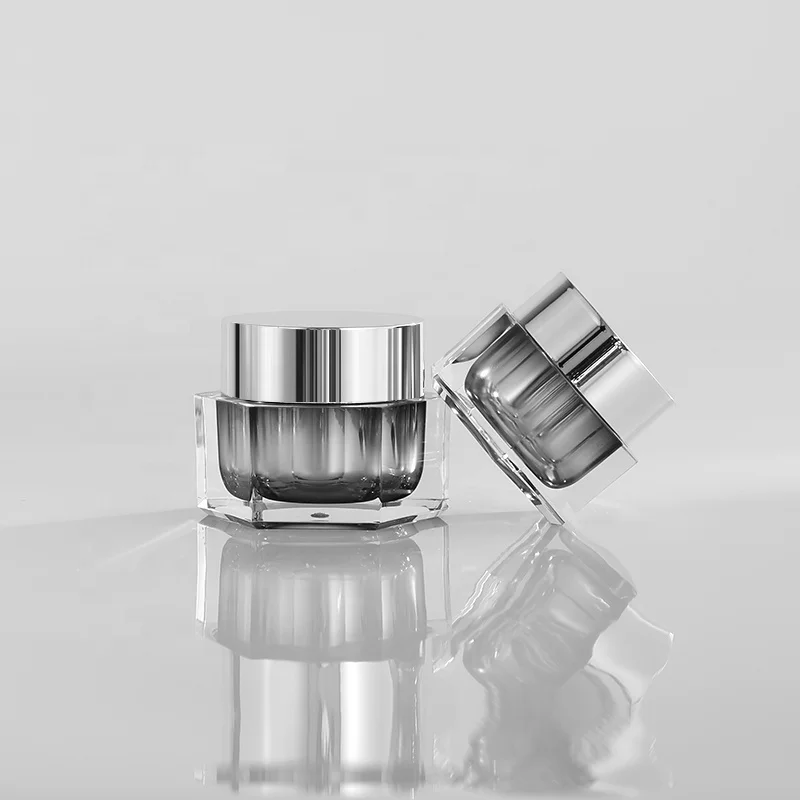 fancy hexagon acrylic luxury skin care empty cream packaging