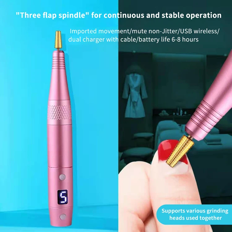 CHESINDO professional nail salon tools 30000rpm manicure rechargeable portable electric nail drill
