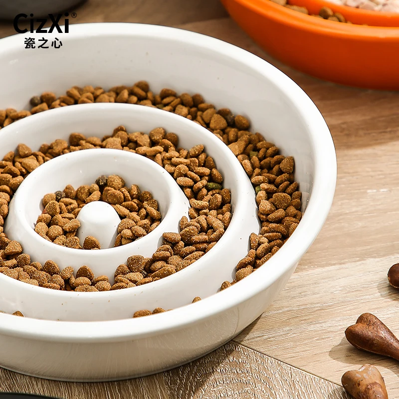 Wholesale custom cat dog food feeder bowl training slow feeder pets food and water ceramic pet bowl dog bowl