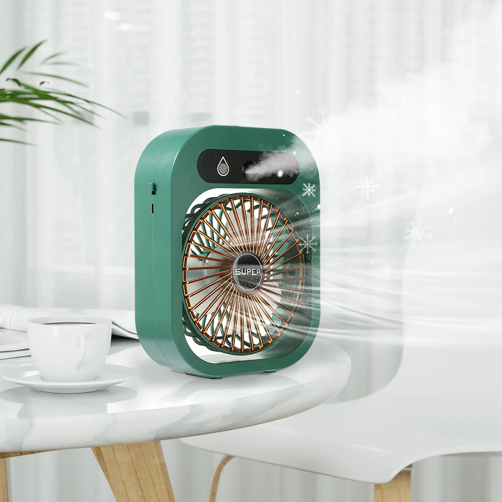 USB Перезаряжаемый Настольный кондиционер для холодного тумана, маленькие увлажняющие настольные вентиляторы для распыления воды