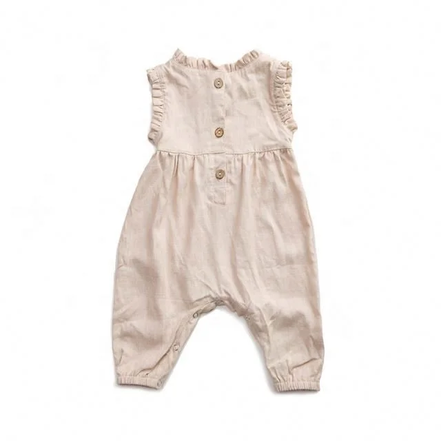 
Children Linen Jumpsuits Baby Breathable Clothing Baby Jean Romper Babies Bodysuit Romper 