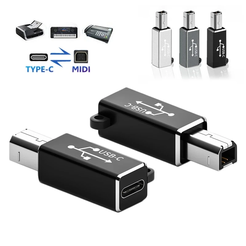 New MIDI Converter Type C USB-C Female To USB B Male Adapter for Printer Electric Piano Drum Organ