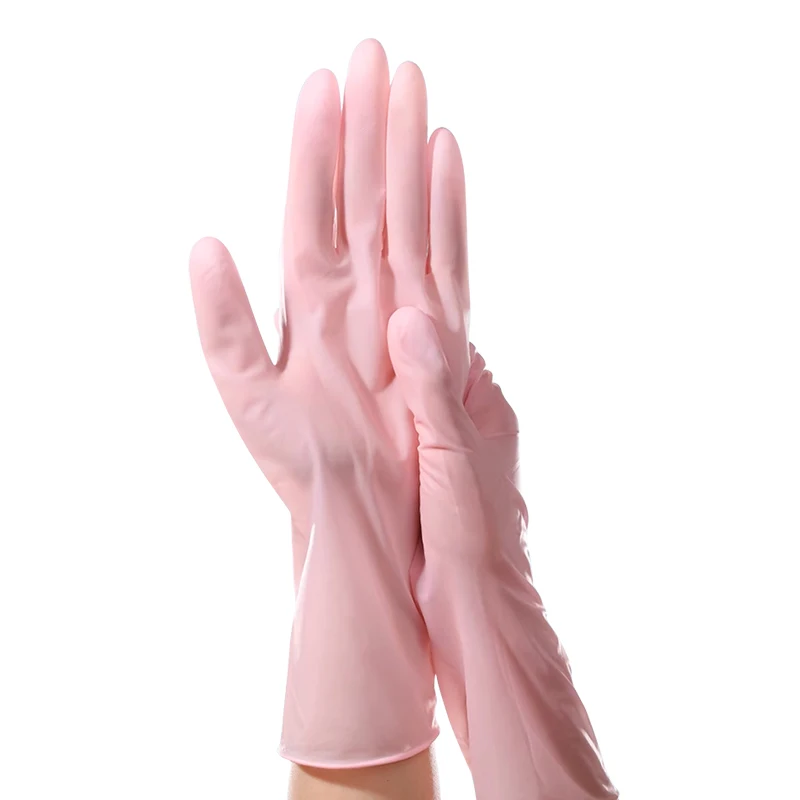 12 inch white disposable nitrile gloves extra thick extra length food safety cleaning household heavy duty nitrile gloves