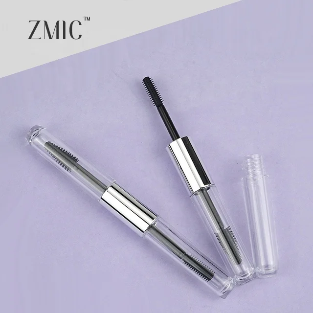 Double Heads Empty Mascara Tube with Brush Plastic clear Bottle Simple Style Customized Packaging