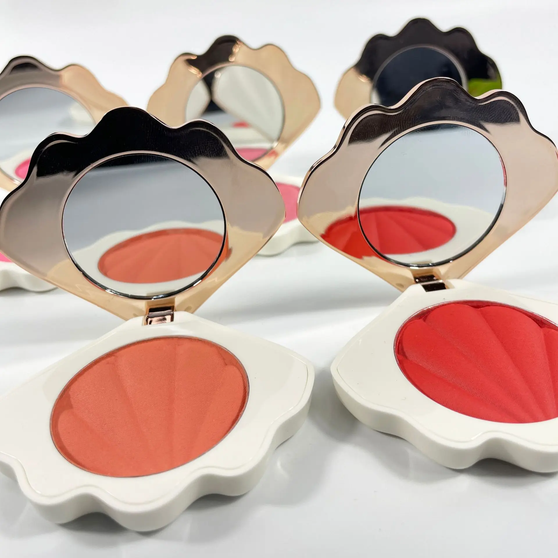 Wholesale High Pigmented Shell Heart Blush Single Cruelty Free Makeup Seashell Blush Private Label Powder Blusher