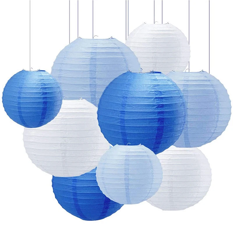 RUI YI Paper Lanterns Different Sized Lampshades Round Paper Lampshades for Weddings Parties Celebrations Patios and Rooms