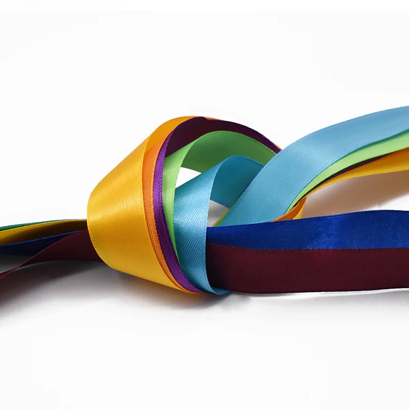 Wholesale 2.5cm Colorful Flower Packaging Ribbon Handmade Grosgrain 100% Polyester Clothing Grosgrain