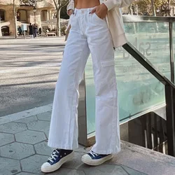 Wholesale Women Custom Solid High Rise Mom Jeans white women jeans