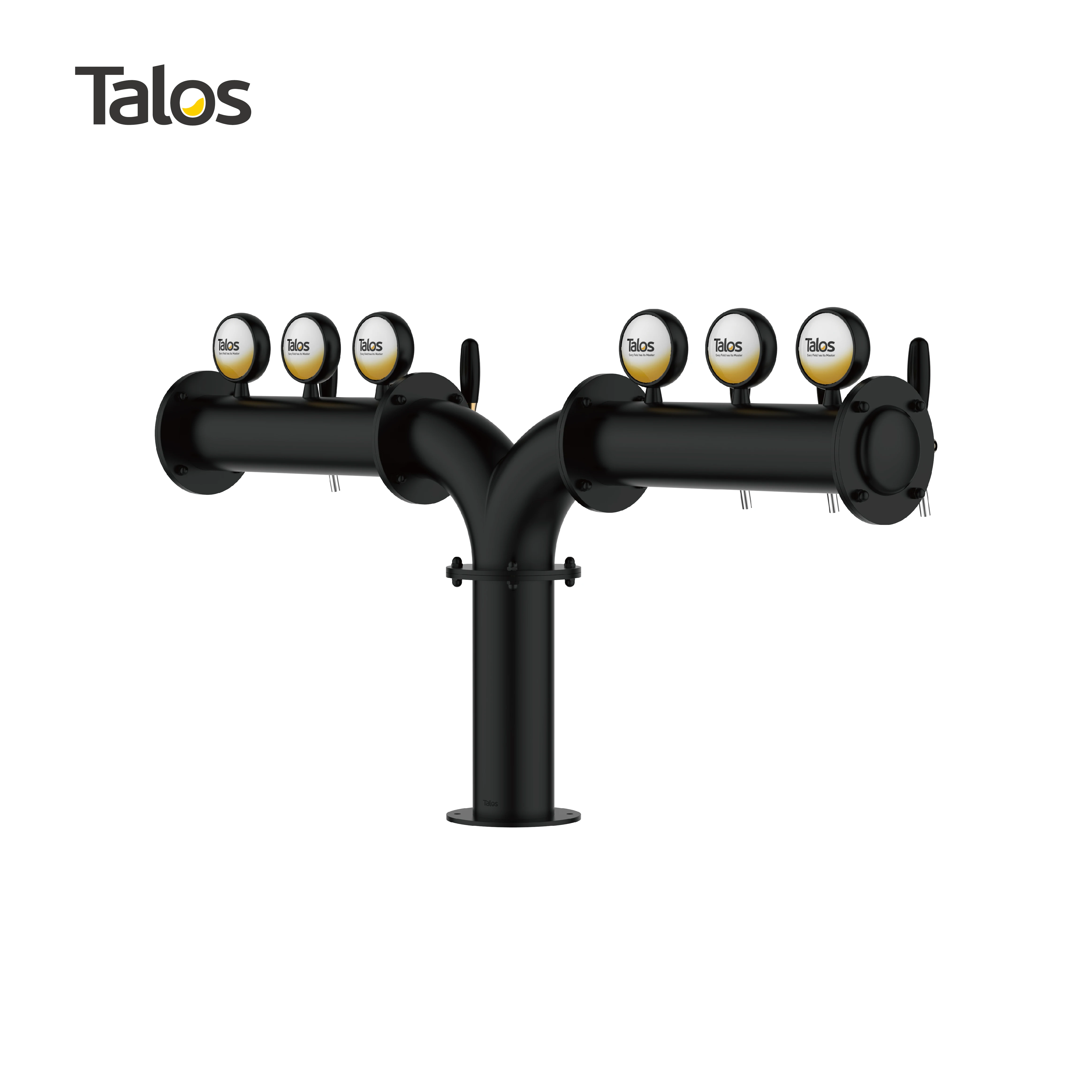 TALOS M Tower Stainless Steel 6 Tap Tower 102mm Beer Dispensing Equipment Draft Beer Tower (LED,Black)