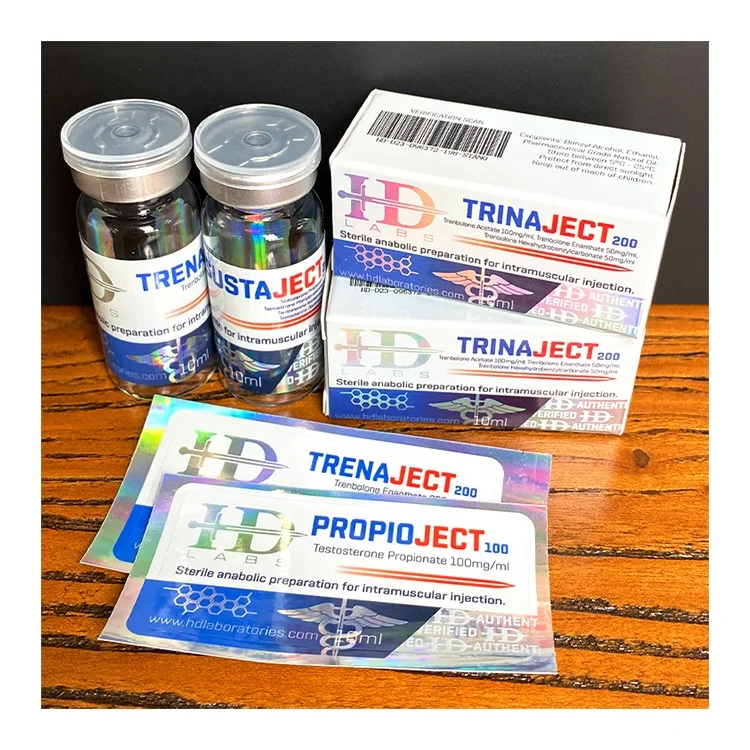 Custom brand laboratories label injection TEST P100 10ml steroides oil vial labels box