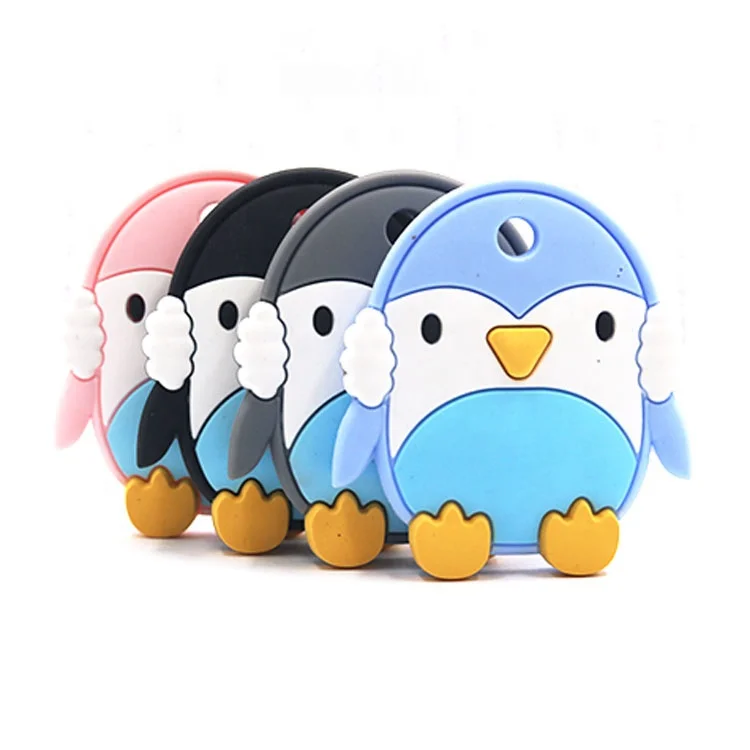 Manufacturer Wholesale Animal Penguin Silicone Baby Teether Teething Toys