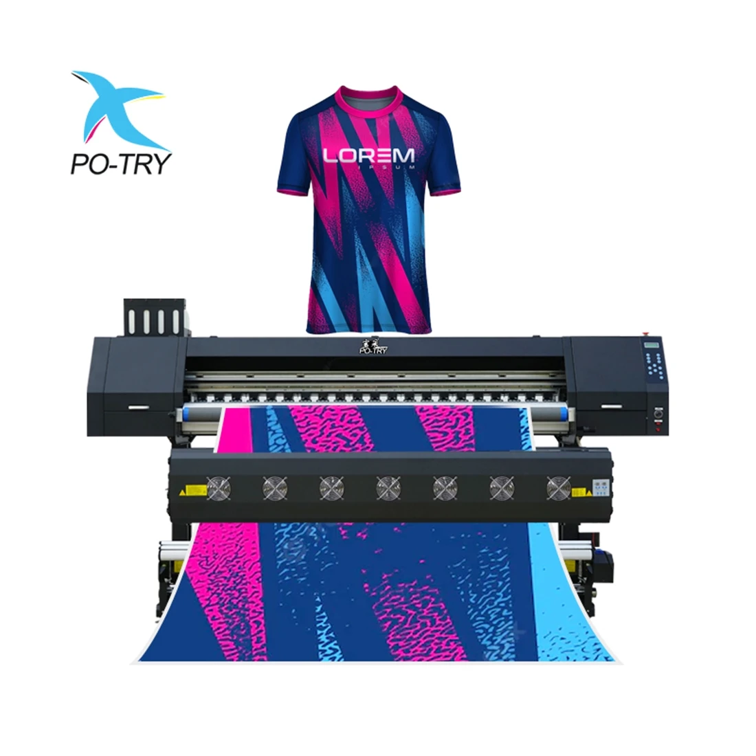 PO-TRY latest model BC series 1.6m/1.8m 4720 large format sublimation paper printer/fabric sublimation printer
