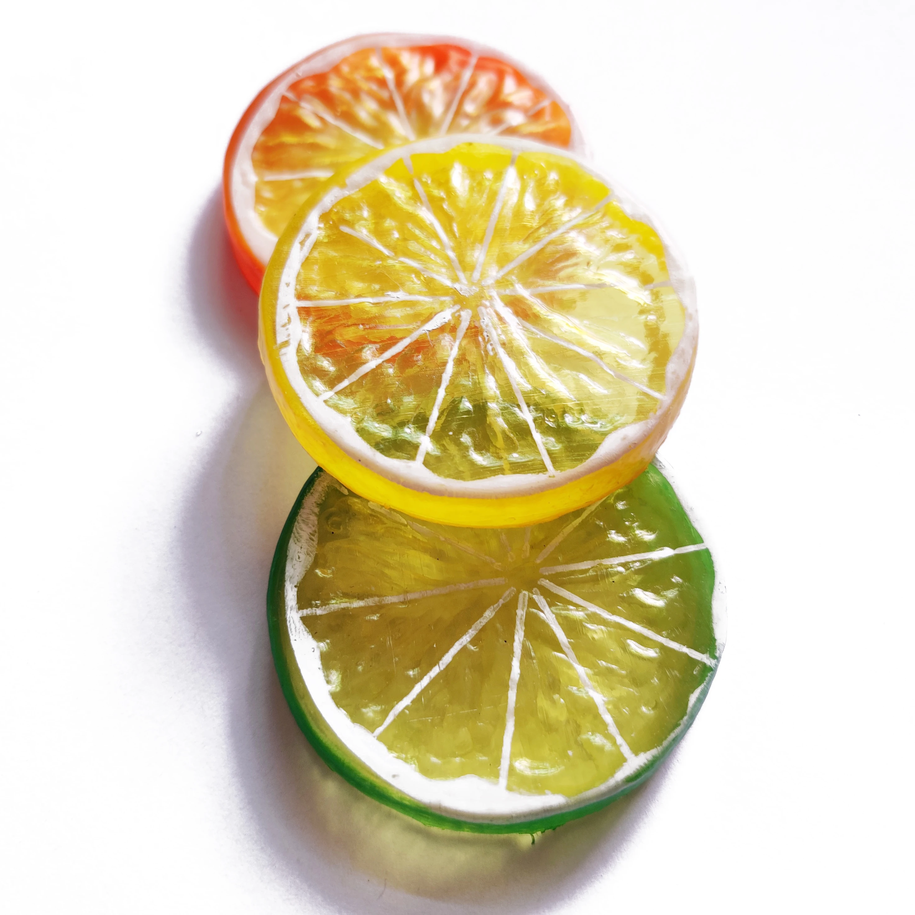 
10pcslot New Artificial Plastic Lemon Slices Lifelike Decorative Fruit New Post Gifts Decorative For Party Kitchen 