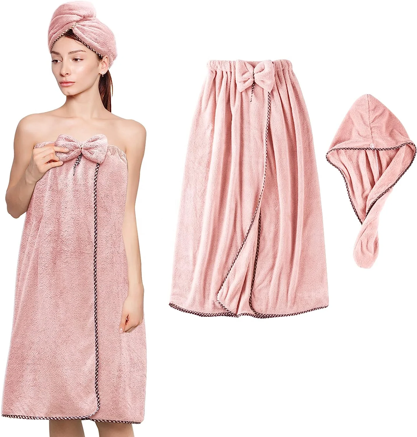 Custom Super Absorbent Quick Drying Coral Velvet Bath Skirt Wearable Bra Bath Skirt Shower Wrap Women Bath Towel
