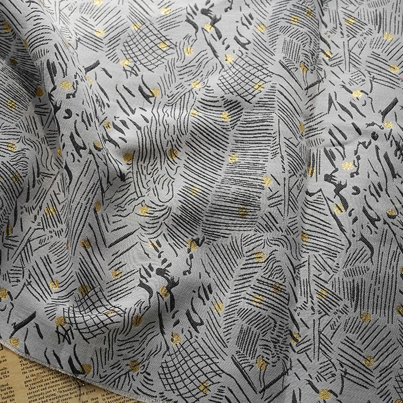 24% rayon20 % metal56 полиэстер новый дизайн Лоскутная Ткань с неправильными линиями узор жаккардовые платья одежда