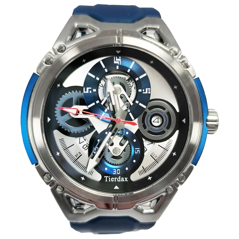 New Arrival Men Wrist Watch Luxury Design Skeleton Watch Soft Rubber Band Alloy Quartz Watches For Men Rlojes Hombre