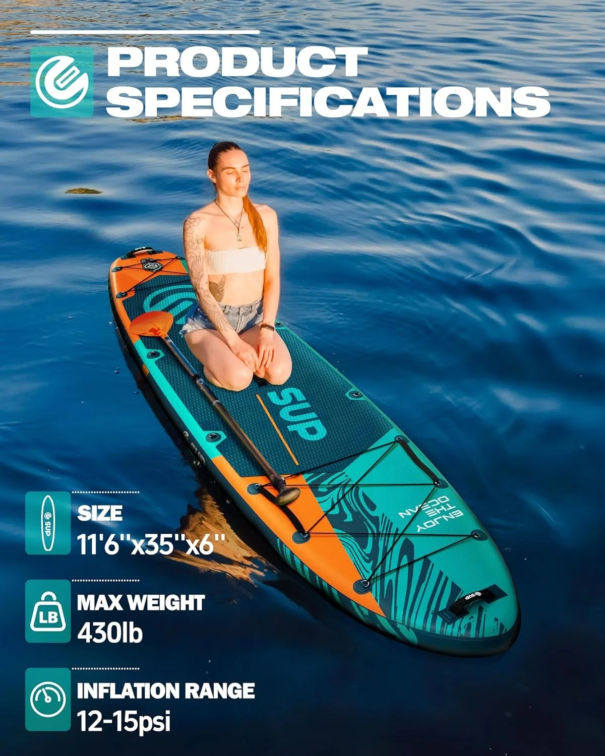 11 ft 6 stand up paddle board inflatable sapboard water sports surfing board with full accessories paddle board for youth