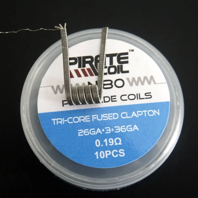 
Factory produce OEM prebuilt nichrome coil vape 3 core clapton coil wire single coil vaper 10pcs/box 