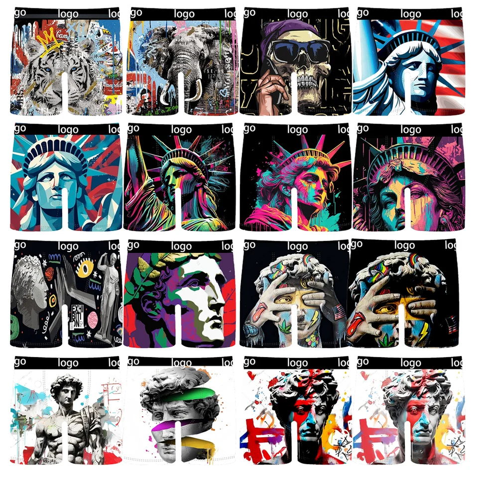2022 Competitive Price Attractive Price New Type Brief Boxer Shorts Knight print Custom Underwear Mens