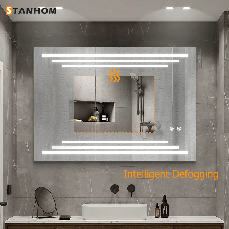 STANHOM Modern LED Light Bathroom Makeup Mirror for Salon Bedroom Hotel Living Room Apartment Villa Use