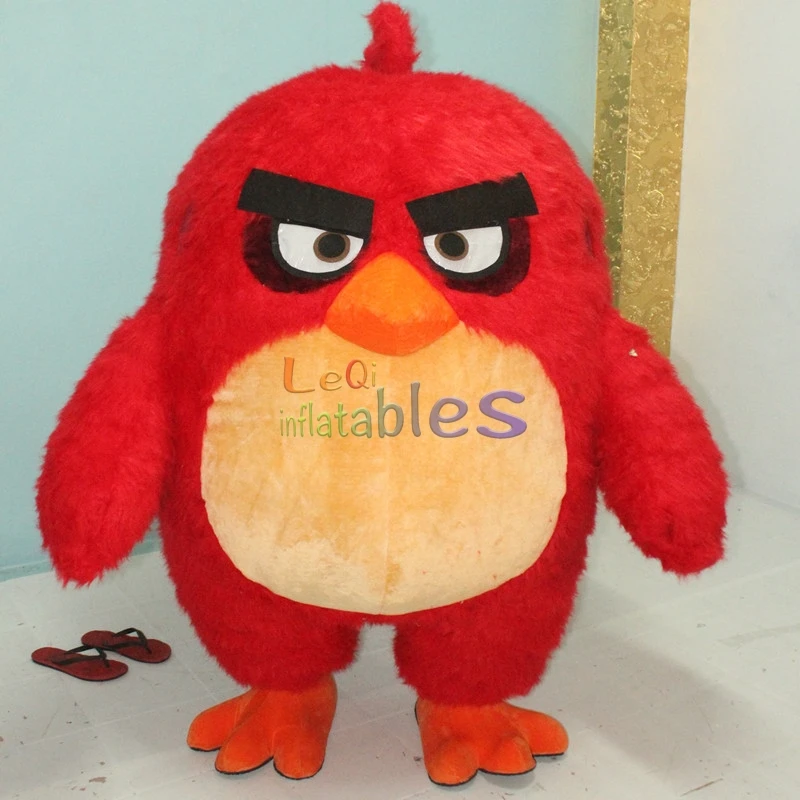 Angry Red Bird Character Inflatable Moving Mascot Costume Inflatable Red Bird Mascot Costume for Adult