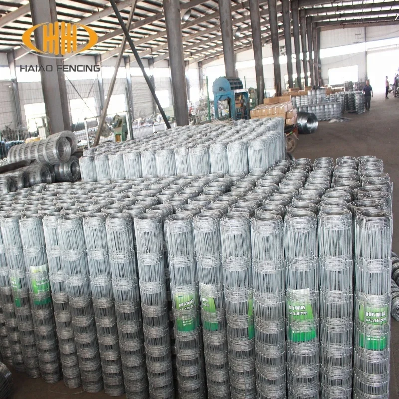 Anping factory supply galvanized game fence wire farm hinge joint fixed knot woven wire farm fence with wire