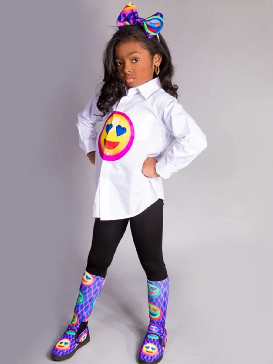 Милые рубашки с длинным рукавом для девочек Детская рубашка из чистого хлопка детские рубашки с длинными рукавами и лацканами