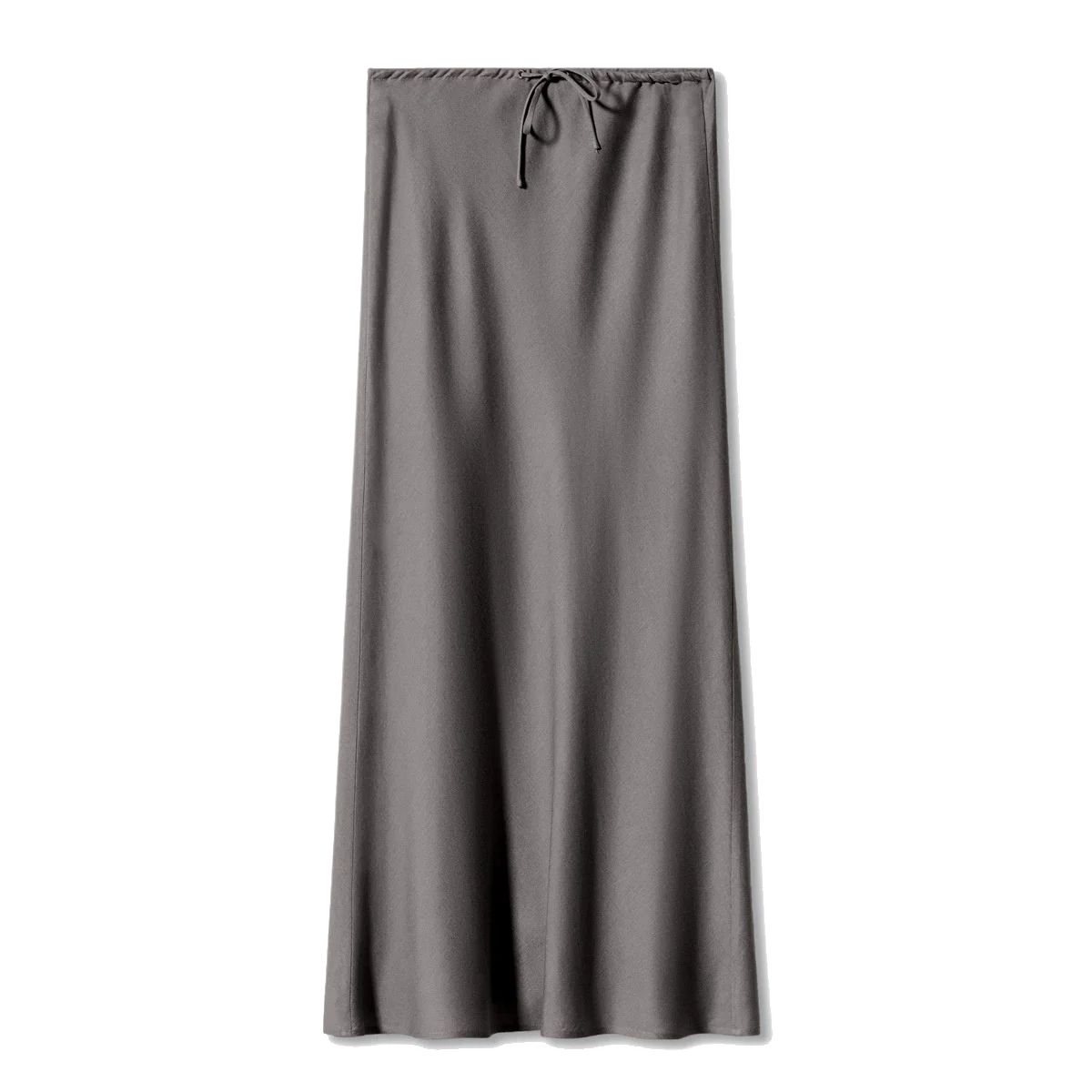 New 2024 Spring Summer Solid Color Satin Long Skirt For Women High Waist Lace-Up Fashion Elegant Faldas