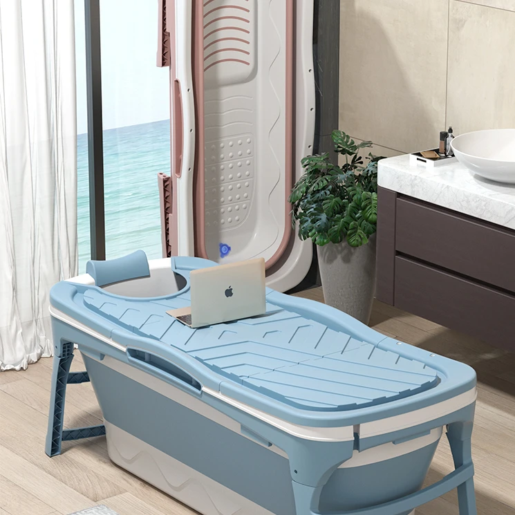 
Saving space plastic portable folding freestanding movable blue pink bathtub for adult for bathroom 
