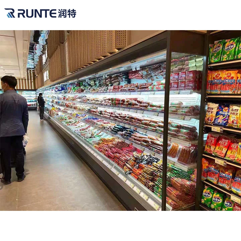 Многогранный холодильник для холодильника с открытым шкафом фруктов и овощей