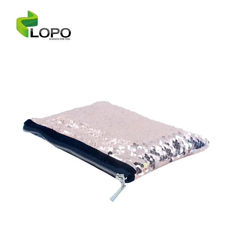 Sublimation Glitter Sequin Ladies Cosmetics Bag Embroidery Clutch Women Hand Bags Lady Makeup For Evening Party