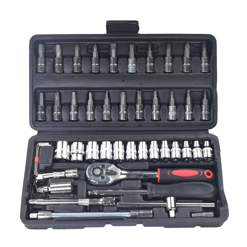 Auto repair tool set socket ratchet wrench multifunctional toolbox for car maintenance auto repair and maintenance tools