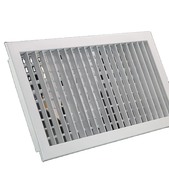 High Air Flow Sidewall Or Ceiling HVAC Air Vent Cover Aluminum Double Deflection linear grille registers for hotel room