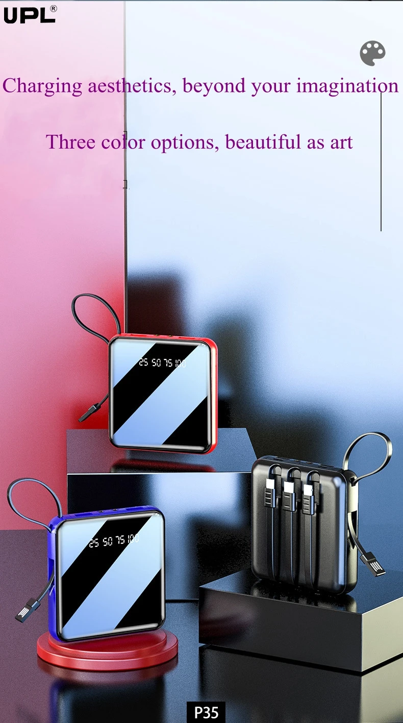 Ali baba top quality  mirror wirh  power bank led light easy carry power bank