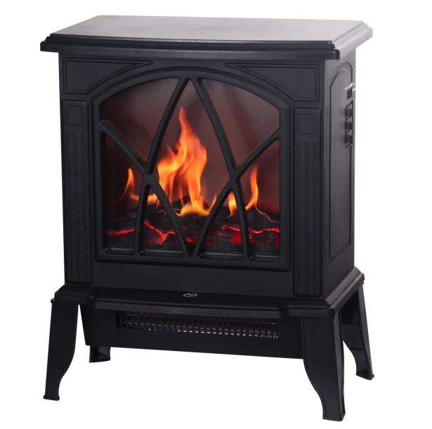 Freestanding Black 1800W Electric Fireplace Popular In European Markets