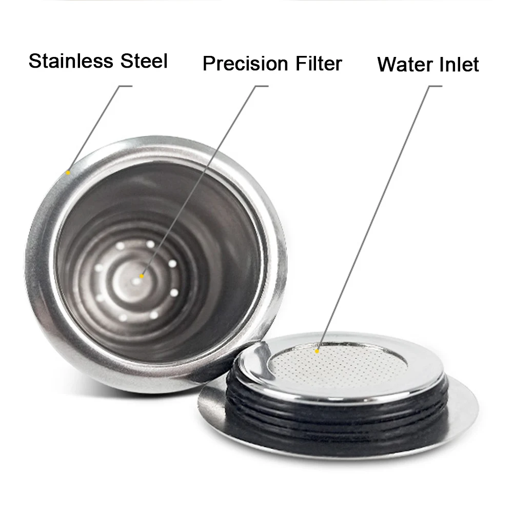 Stainless Steel Crema Espresso Reusable Capsule Coffee Pods for Refilling Capsules Pods for Nespresso Original Line Machines