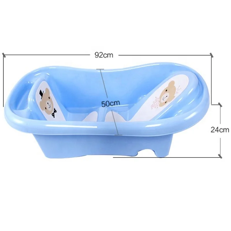 3 colors plastic baby bathtub with lying board
