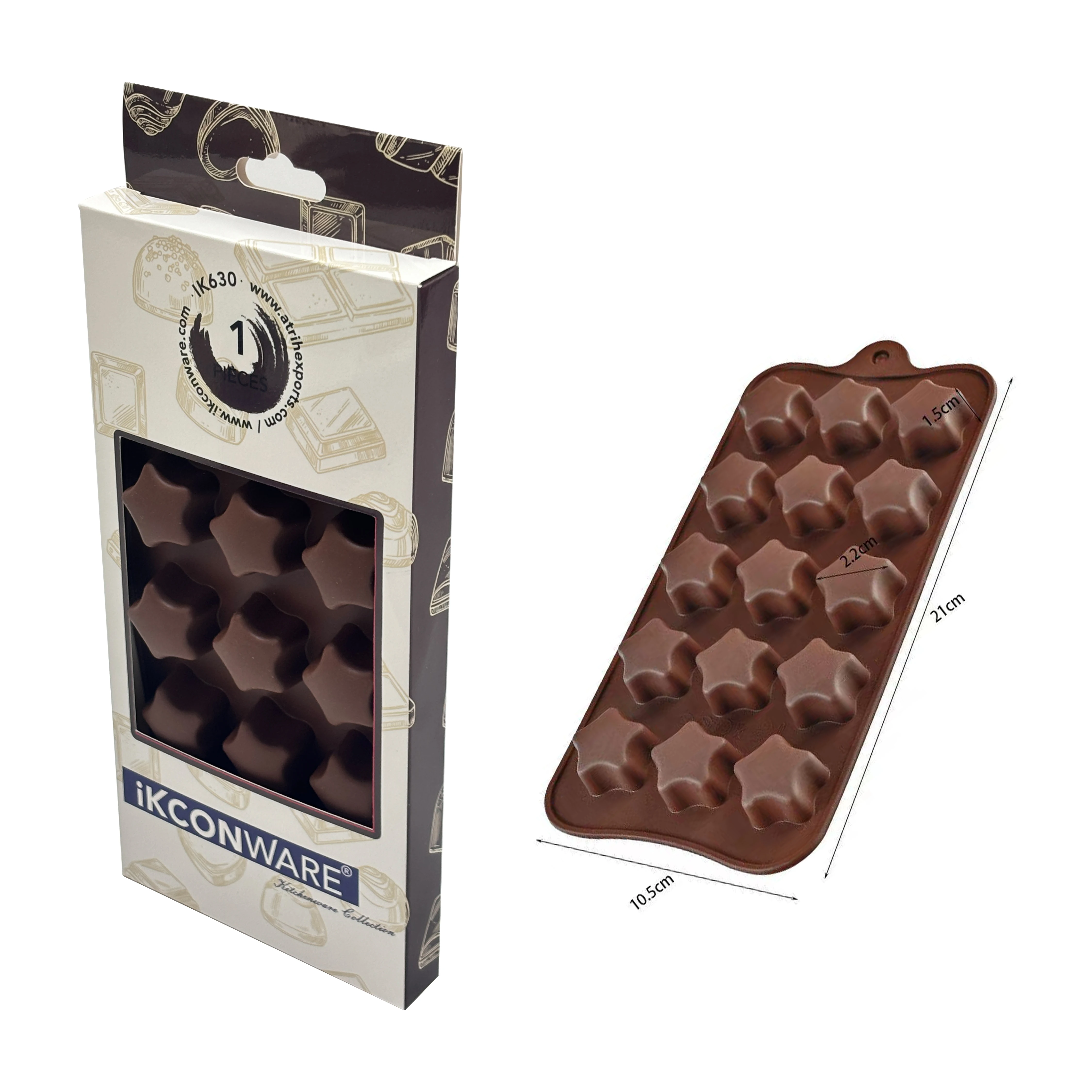Safe for Freezer and Oven, Easy to Use and Clean Durable Silicone Chocolate Mold